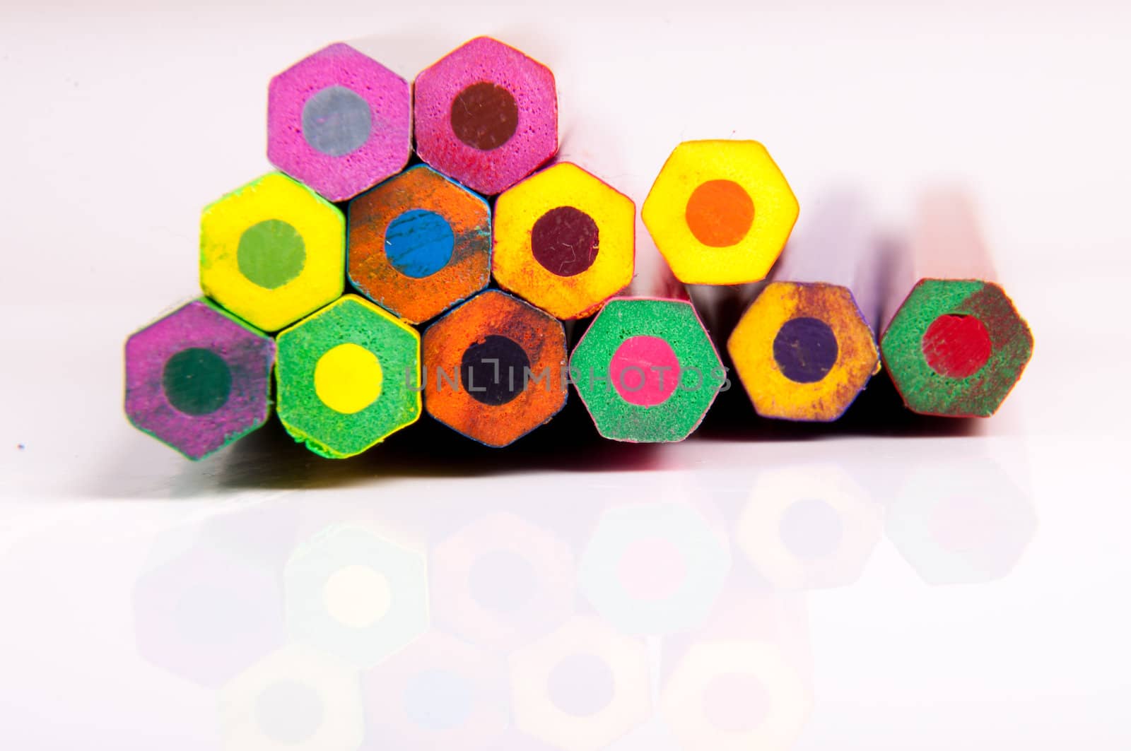 An image of colored pencil on white background