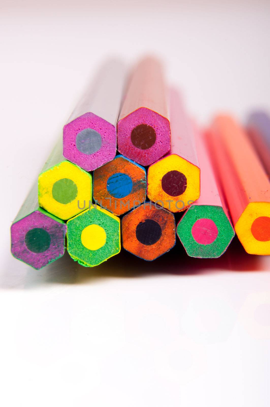 An image of colored pencil on white background