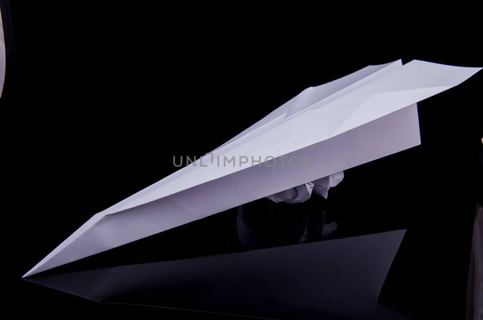 An image of origami plane isolated