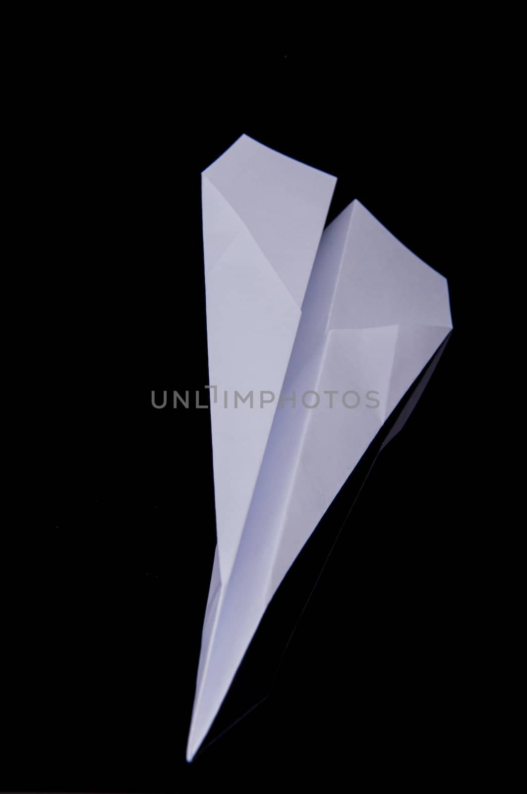 An image of origami plane isolated