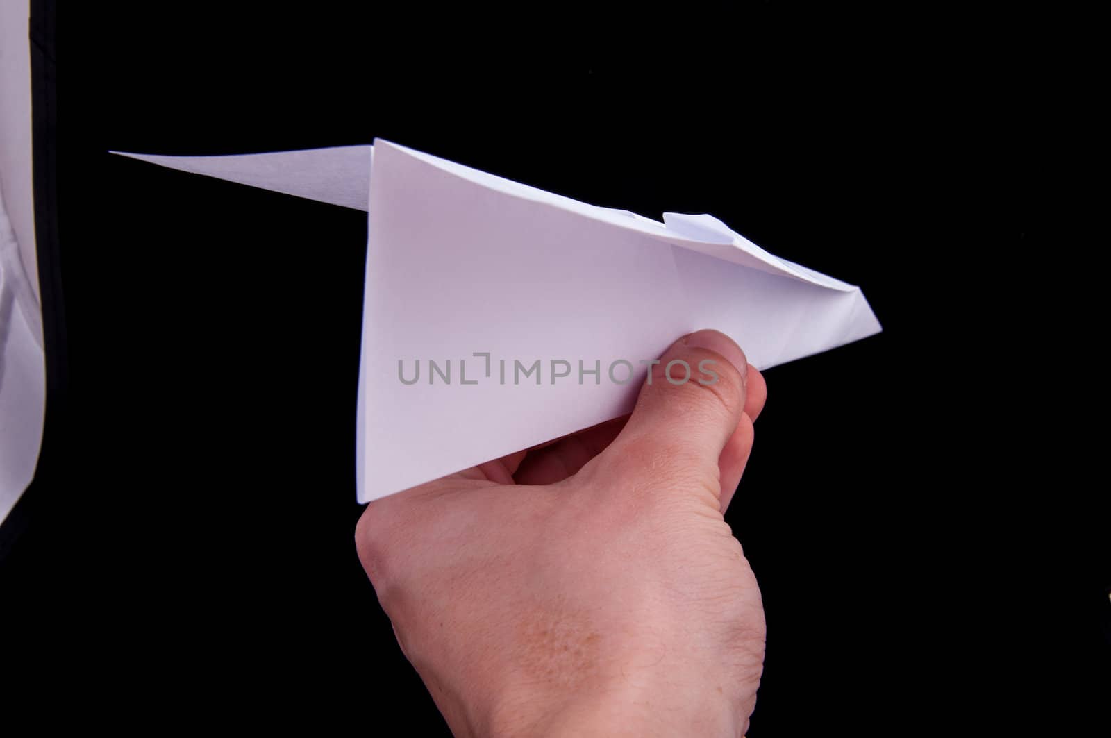 An image of origami plane isolated