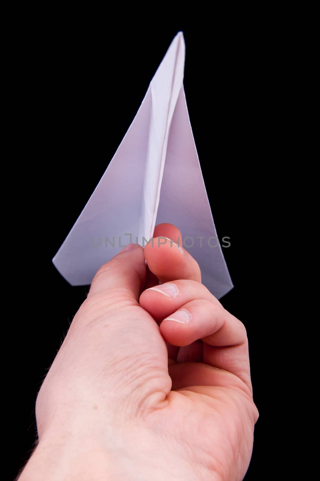 An image of origami plane isolated