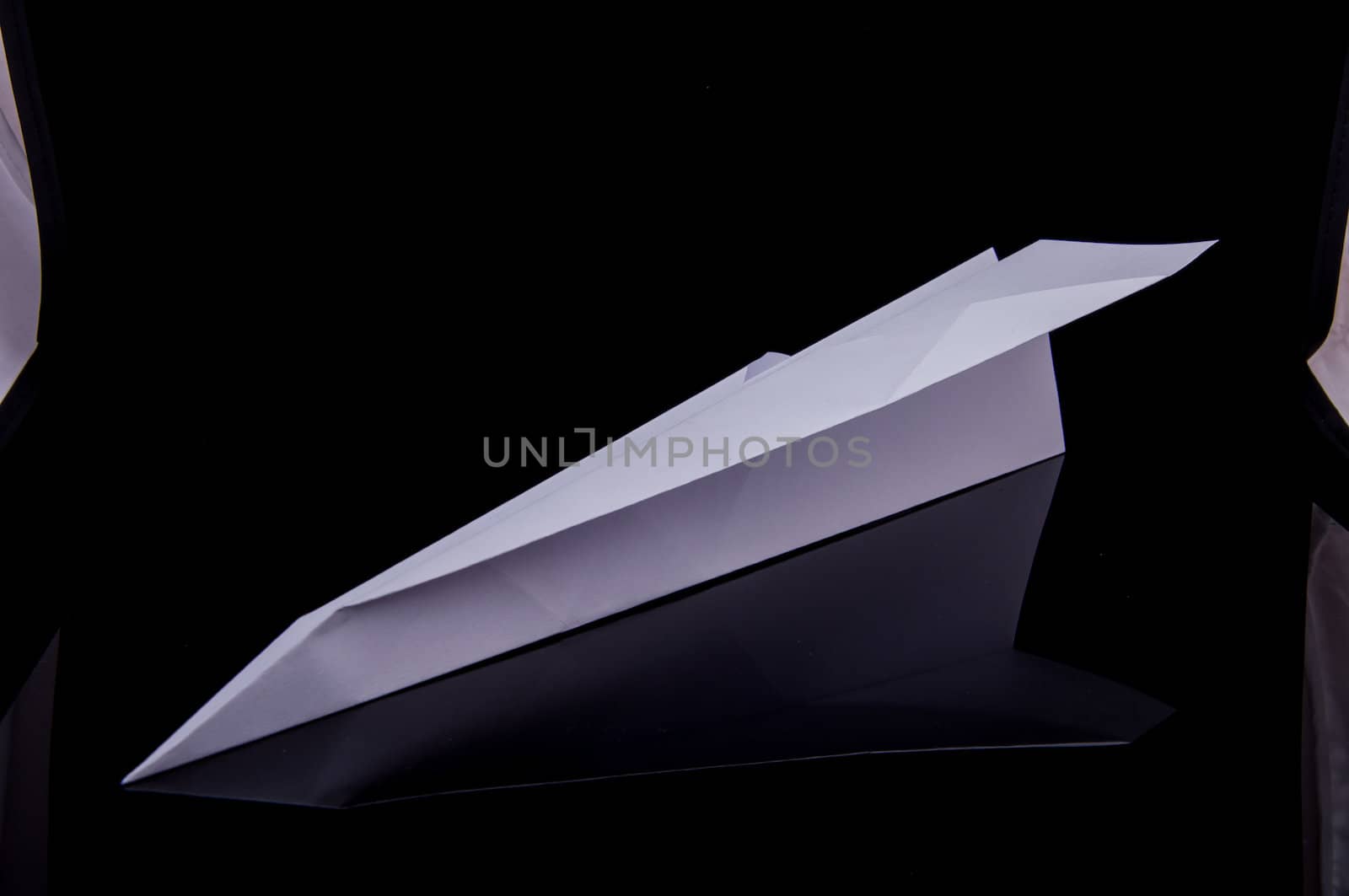 An image of origami plane isolated