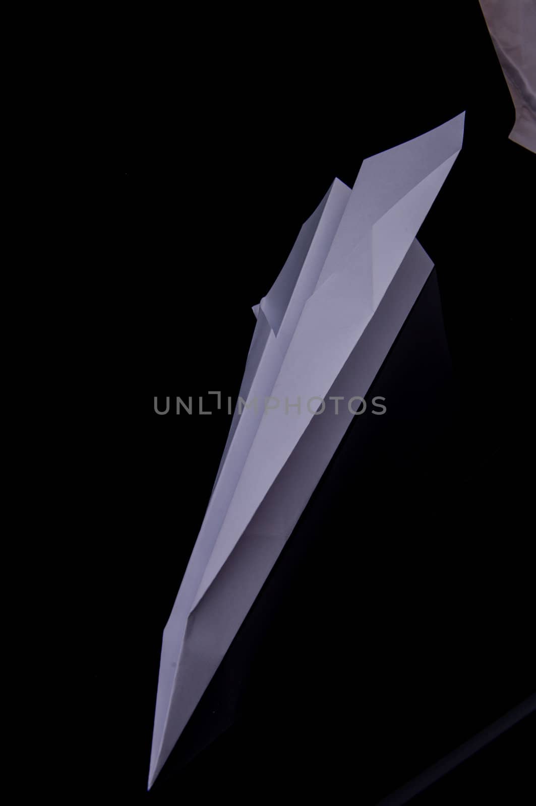An image of origami plane isolated