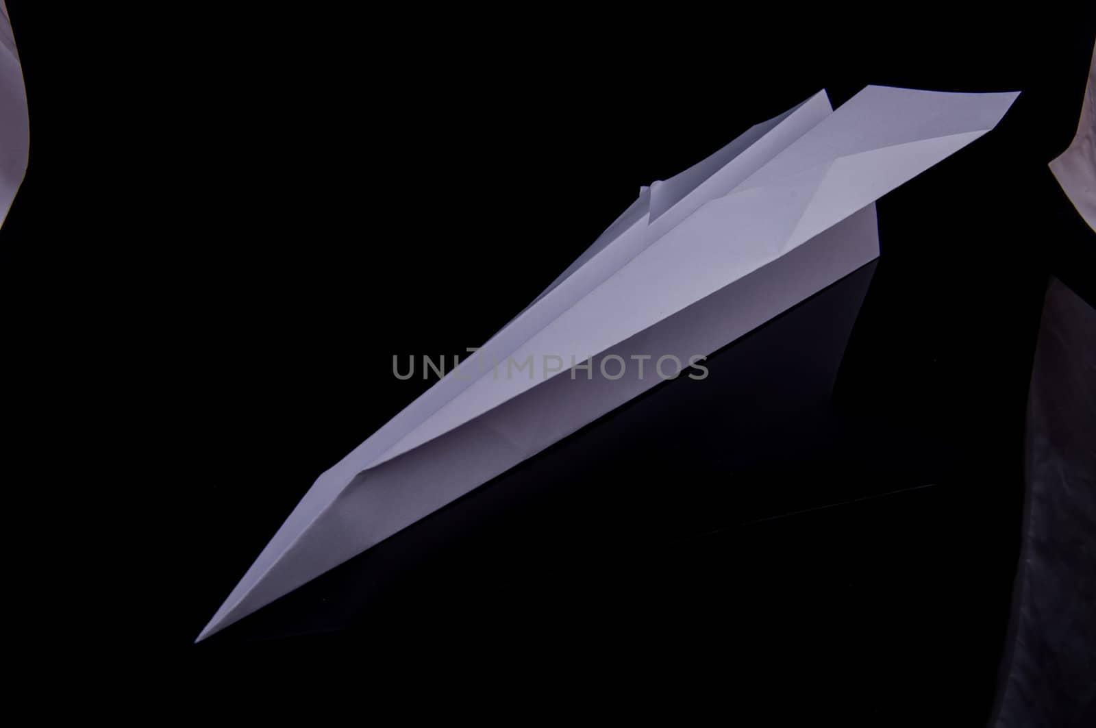 An image of origami plane isolated