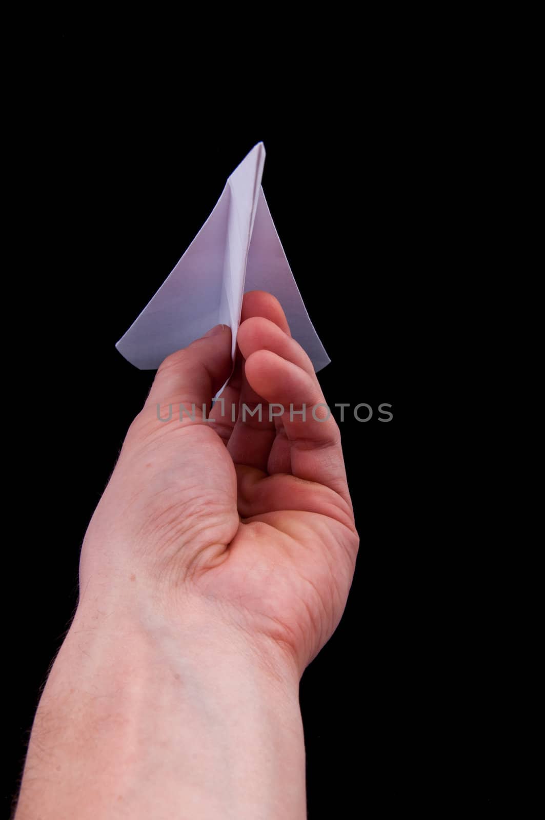 An image of origami plane isolated