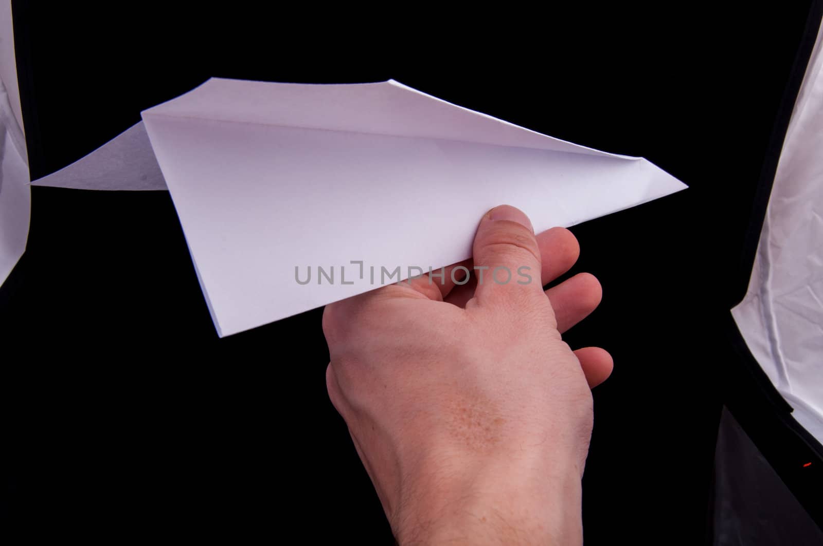 An image of origami plane isolated