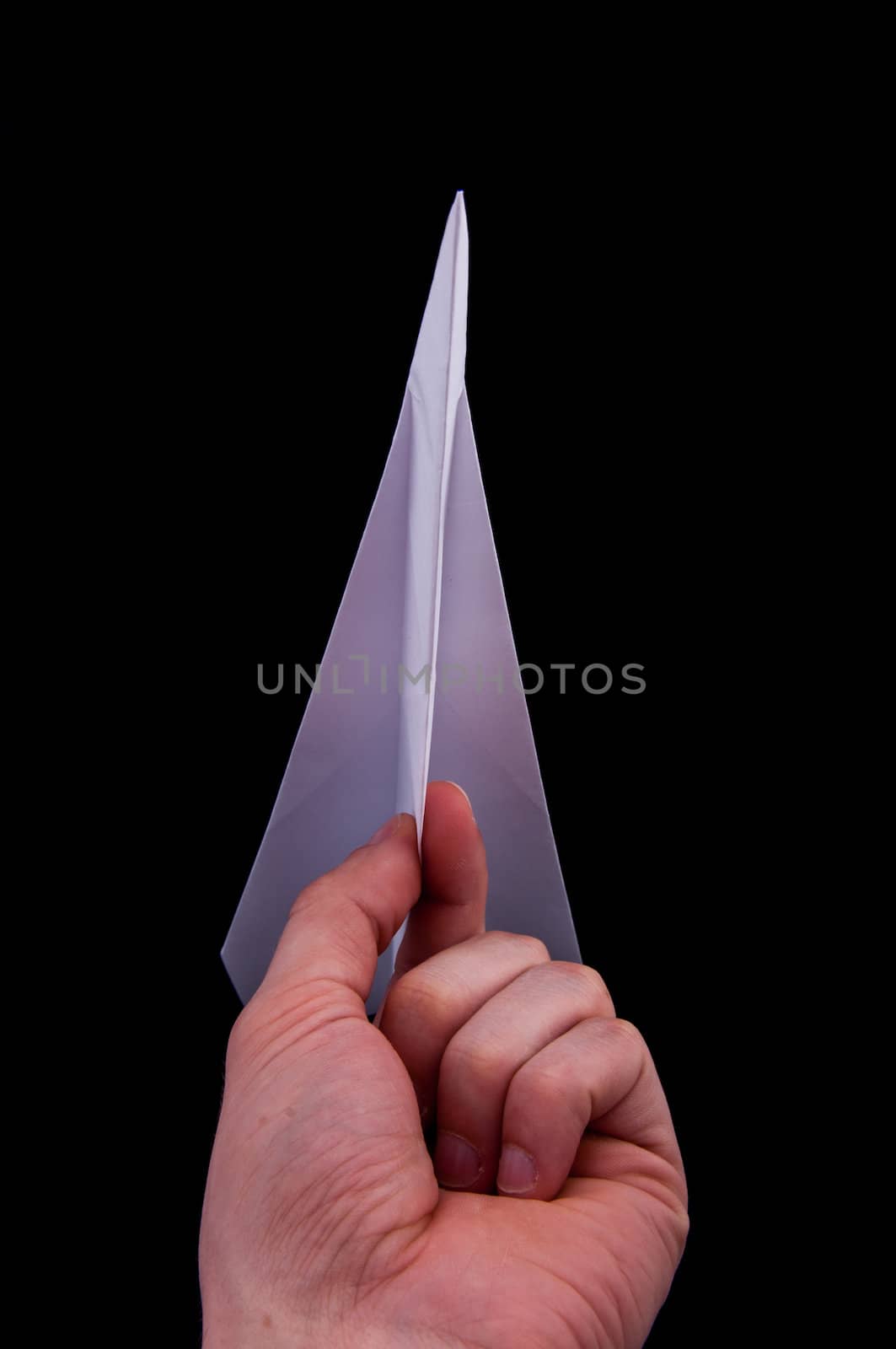 An image of origami plane isolated
