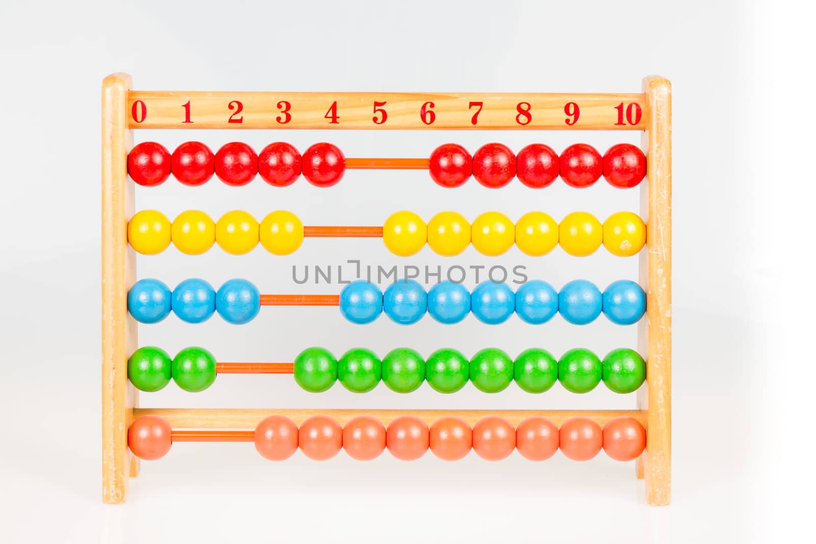 Colorful abacus on isolated white