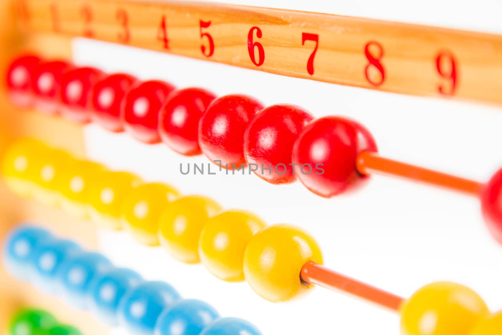 Colorful abacus on isolated white