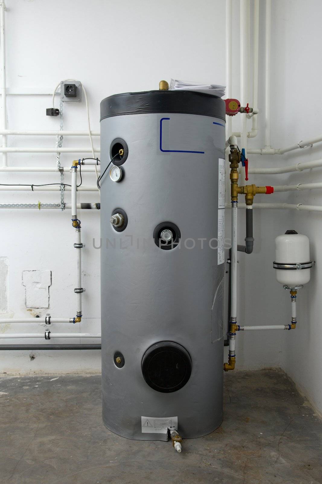 Boiler and pipes of the heating system of a house