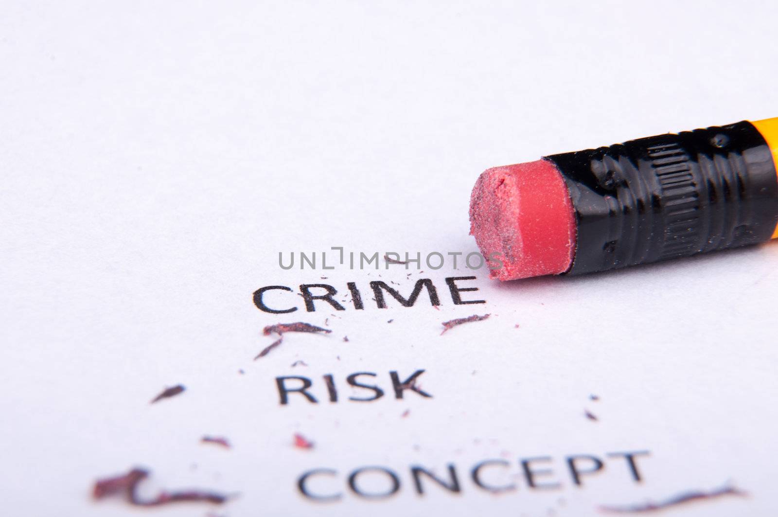 An image of business words and pencil