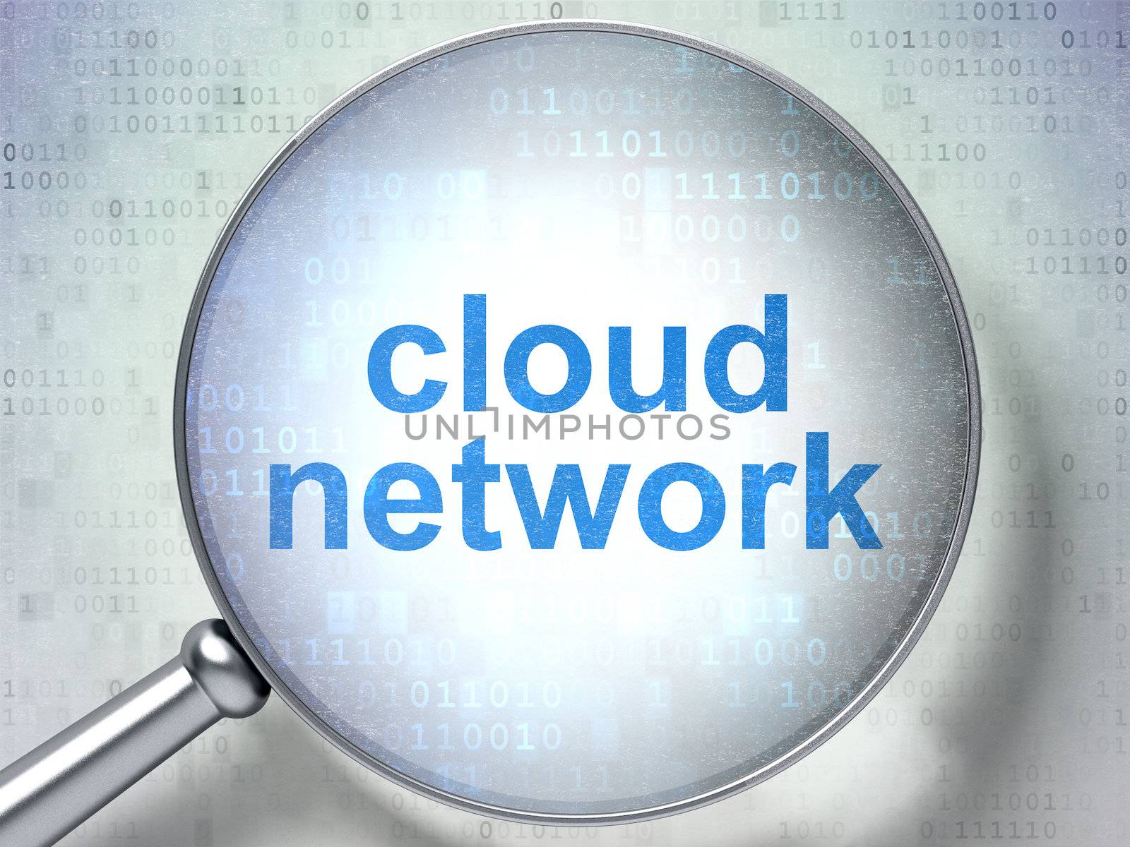 Cloud computing concept: Cloud Network with optical glass by maxkabakov