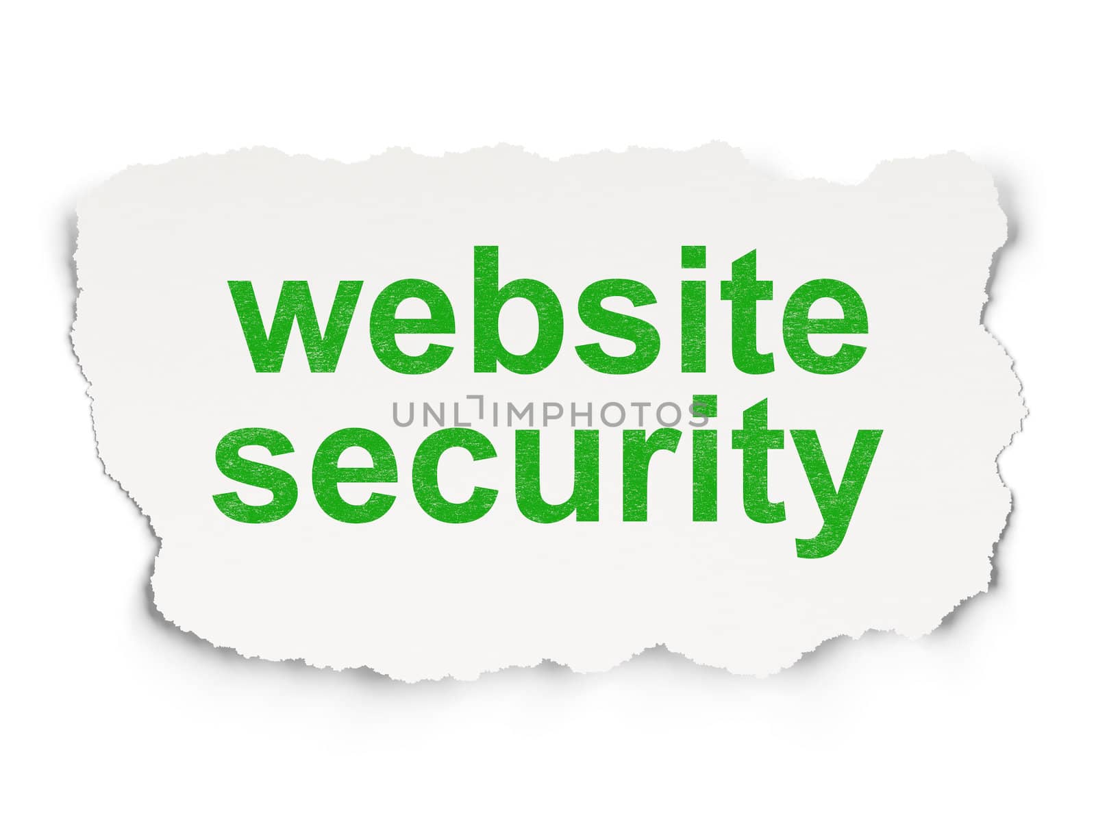 Security concept: torn paper with words Website Security on Paper background, 3d render
