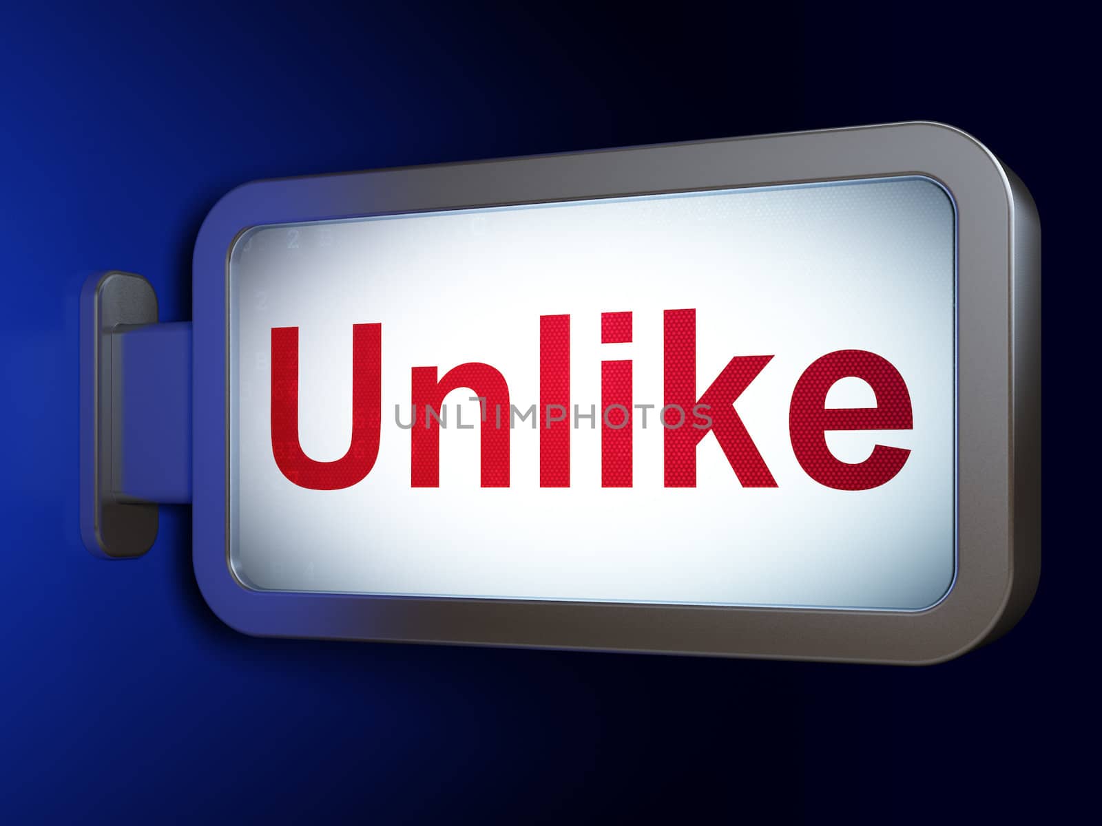 Social network concept: Unlike on advertising billboard background, 3d render