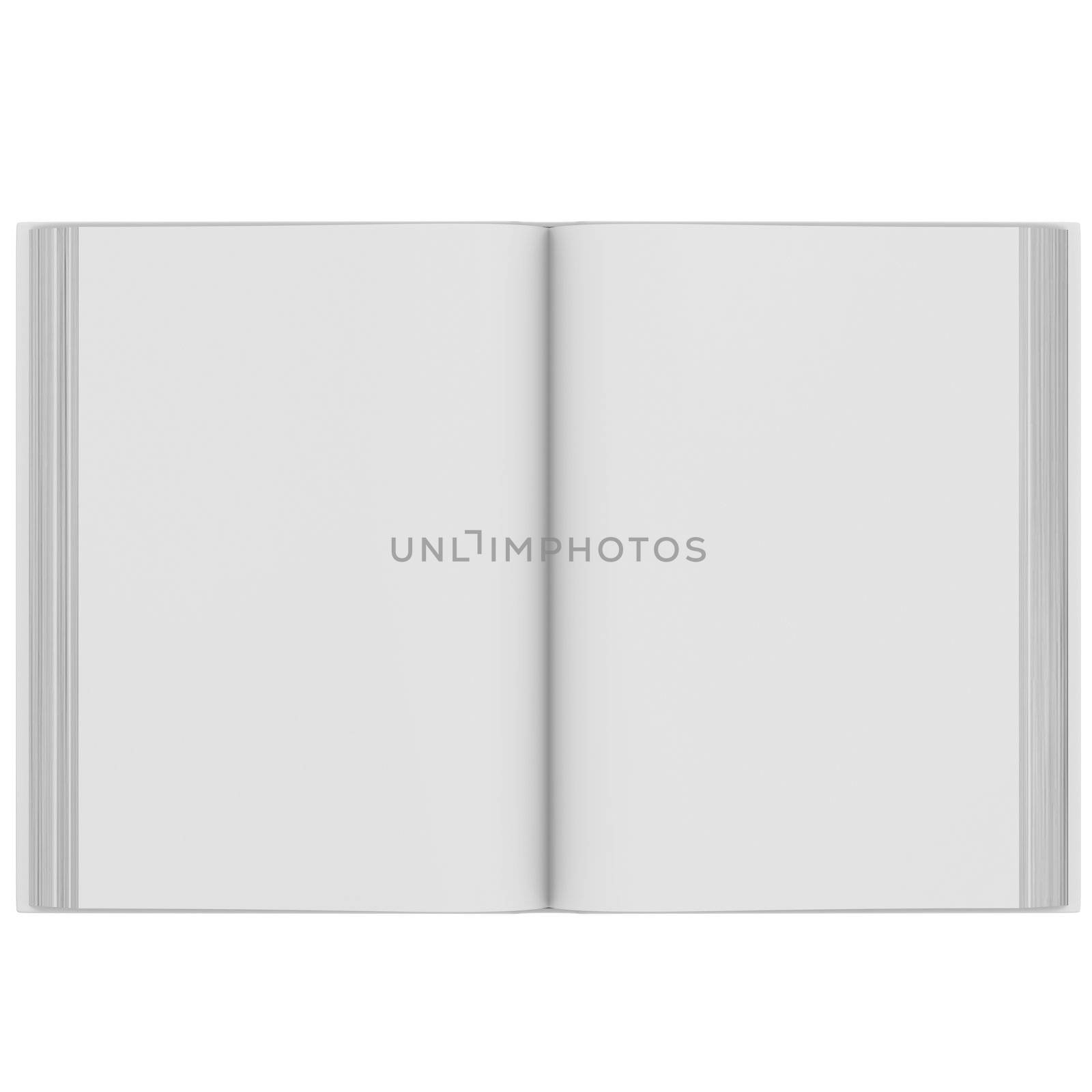 Open book. 3d render isolated on white background