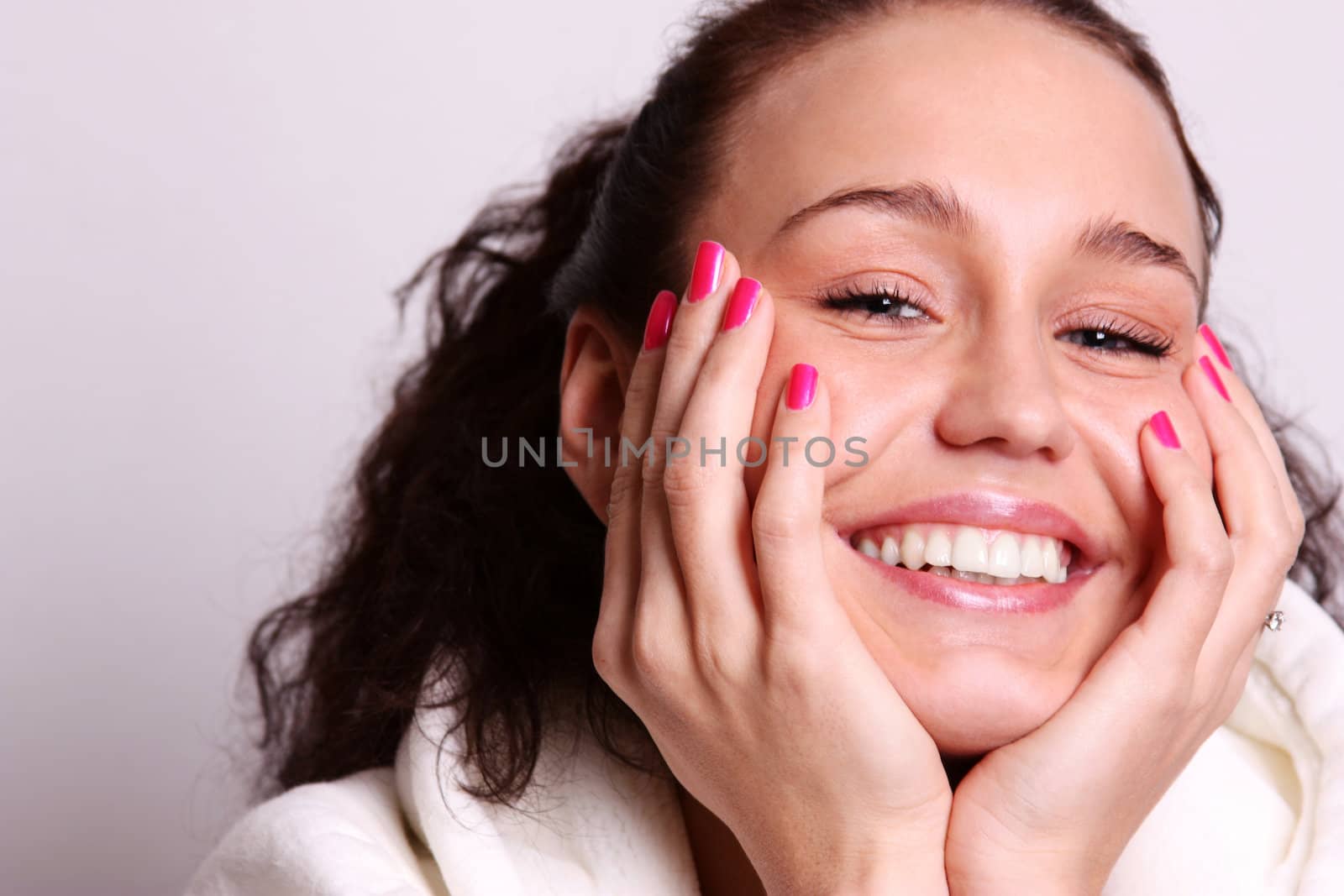 Closeup glamor portrait of a beautiful woman