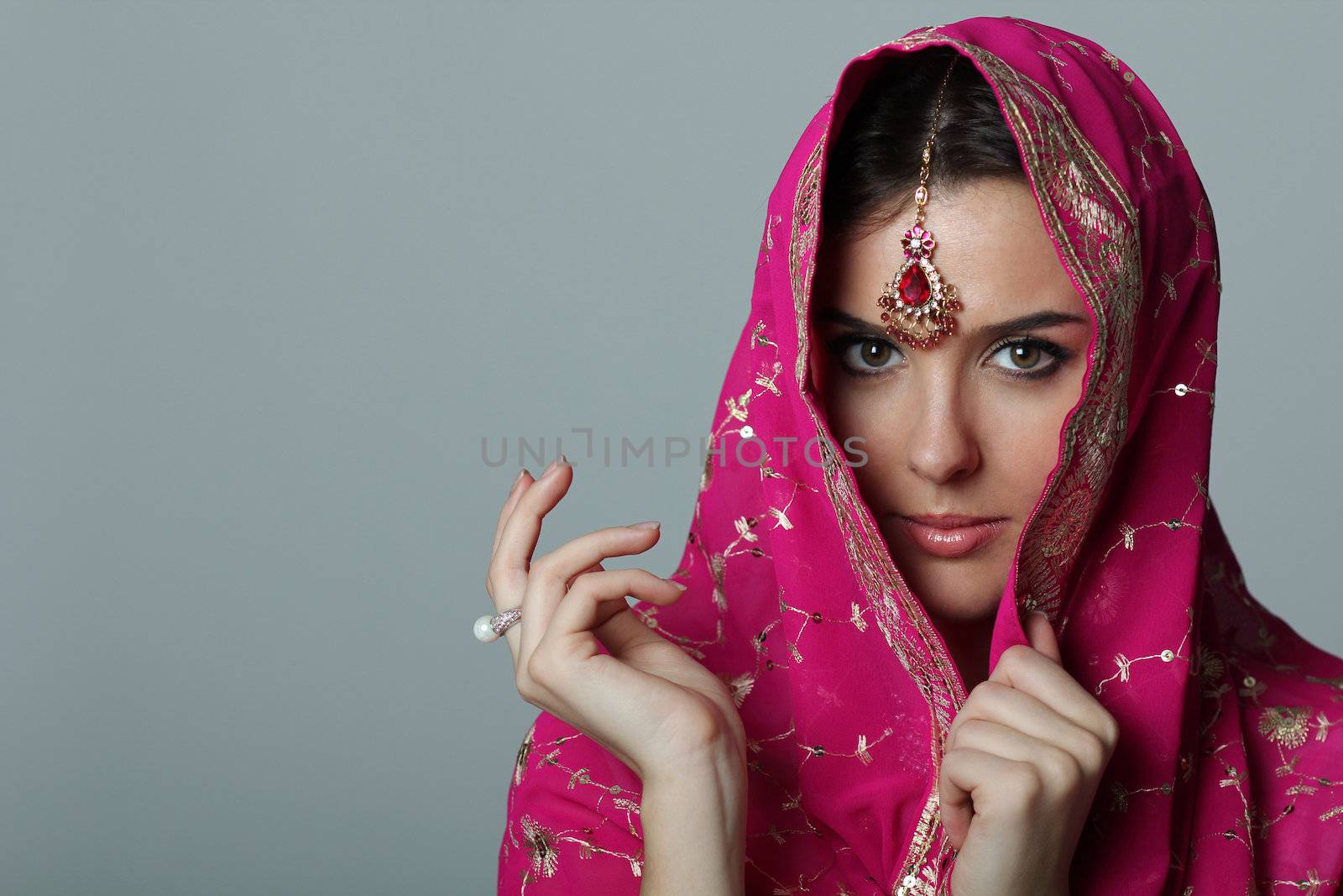 Young beautiful woman in sari