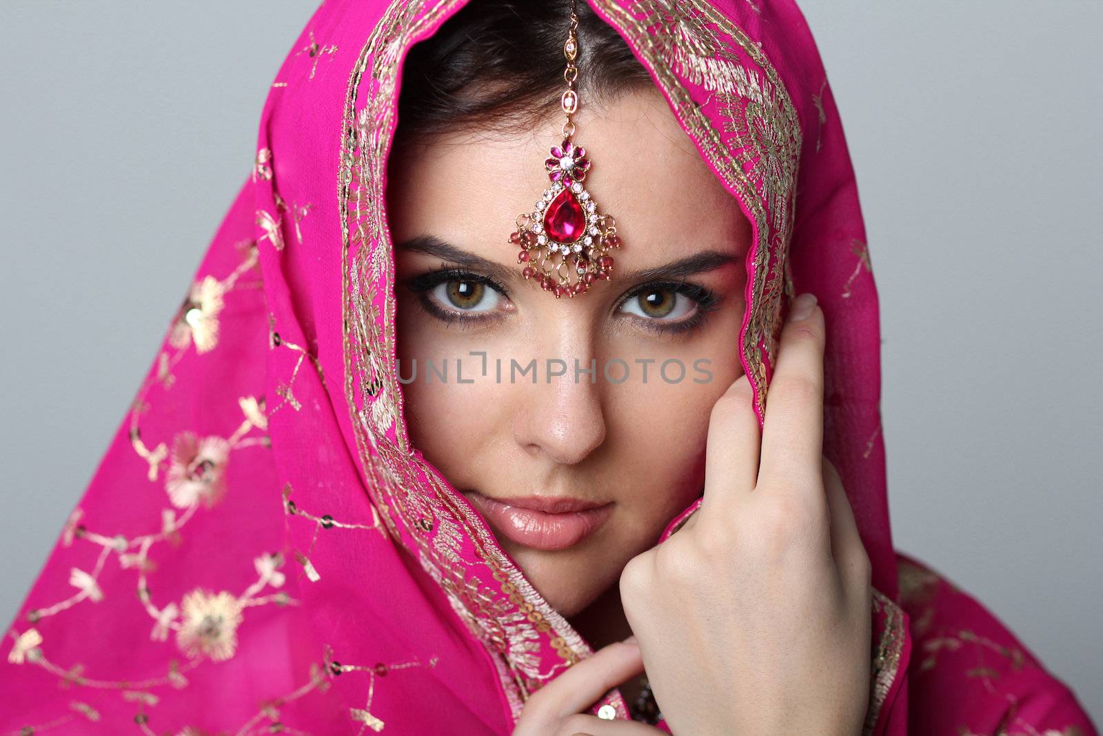 Young beautiful woman in sari