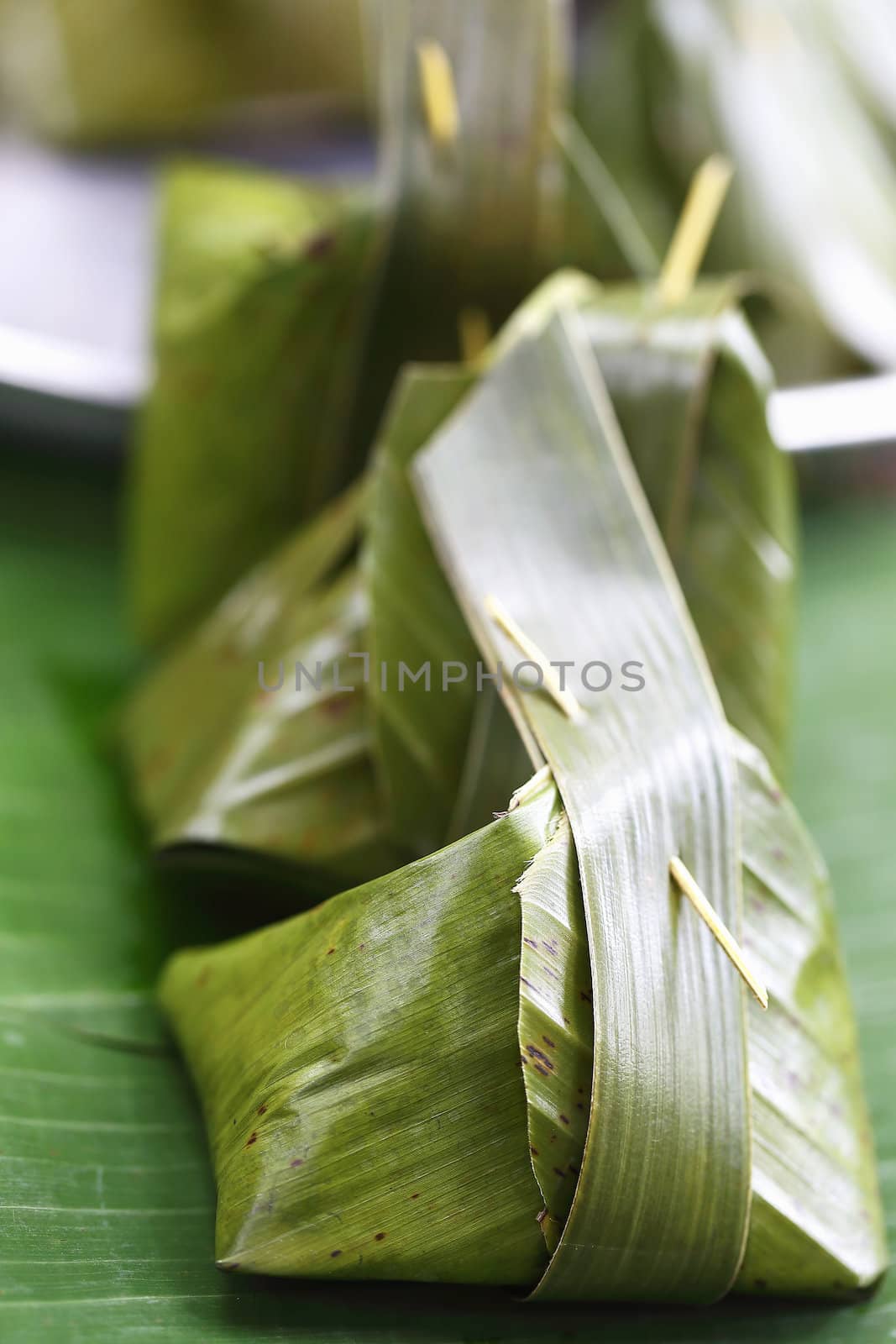 Sweets wrapped in banana leaves.