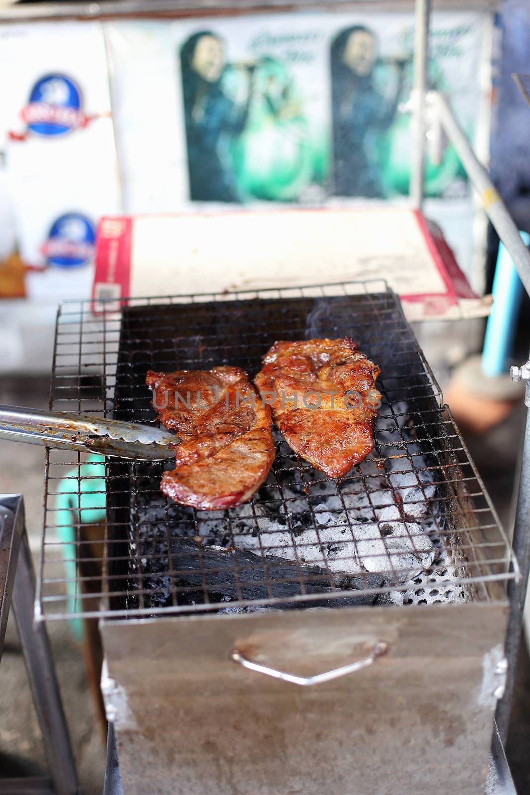 Pork roast on the grill