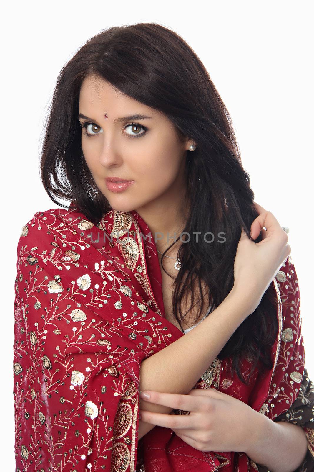 Young beautiful woman in sari