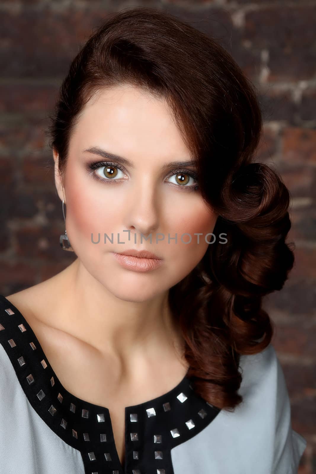 Closeup glamor portrait of a beautiful woman