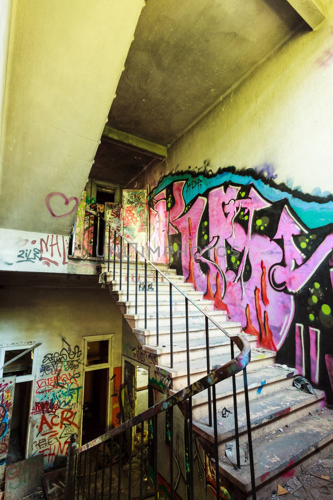 staircase from abandoned factory by juhku