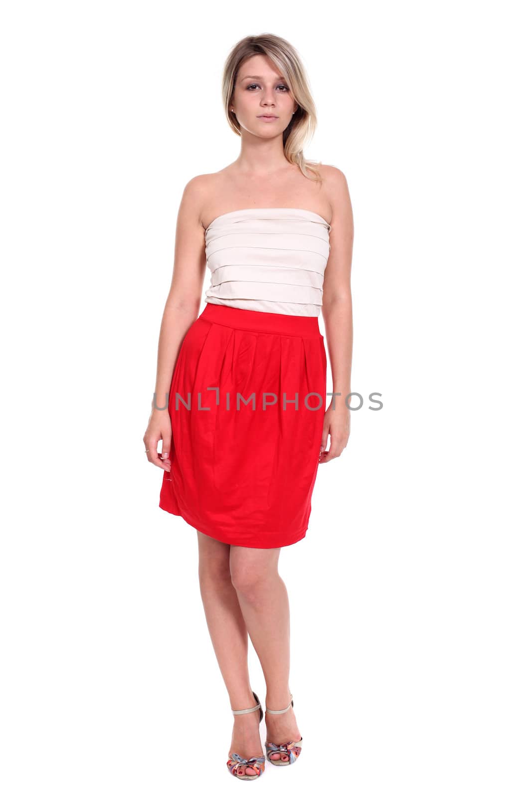 Full length of a beautiful young lady in dress
