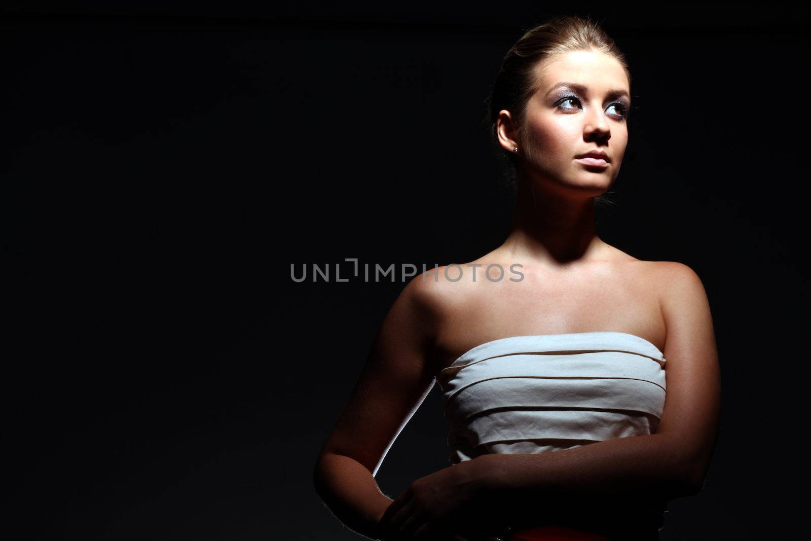 Beauty closeup portrait of beautiful sexy woman model