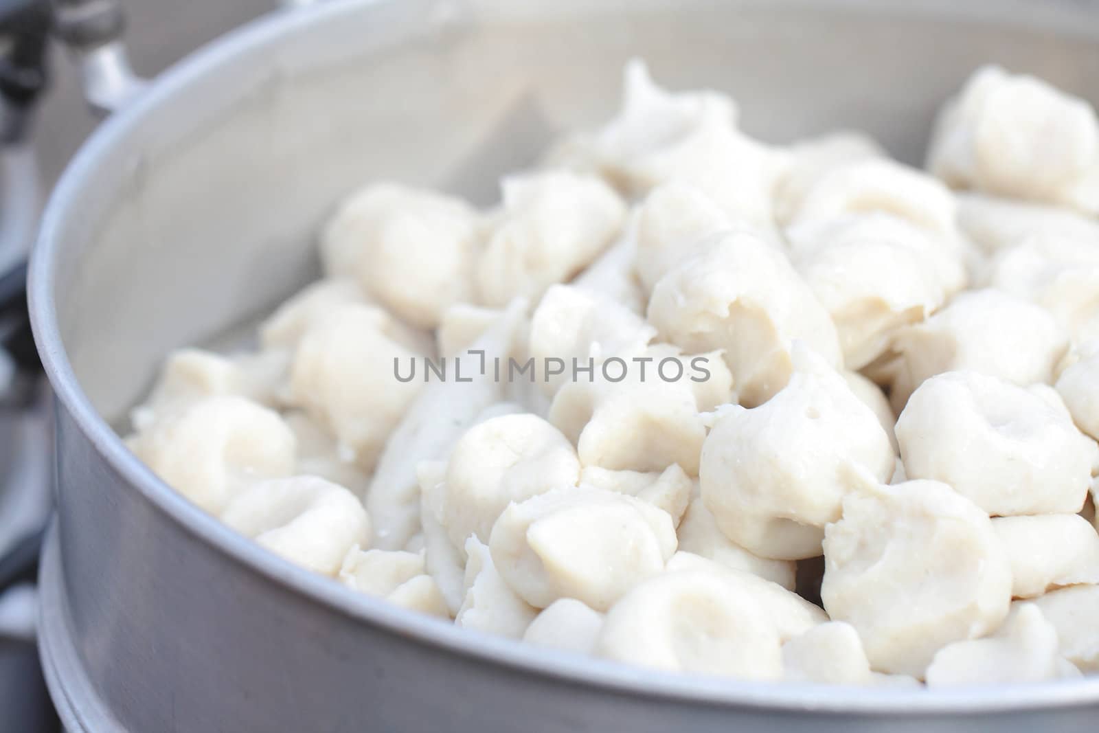 Meatballs made of fish meat was boiled