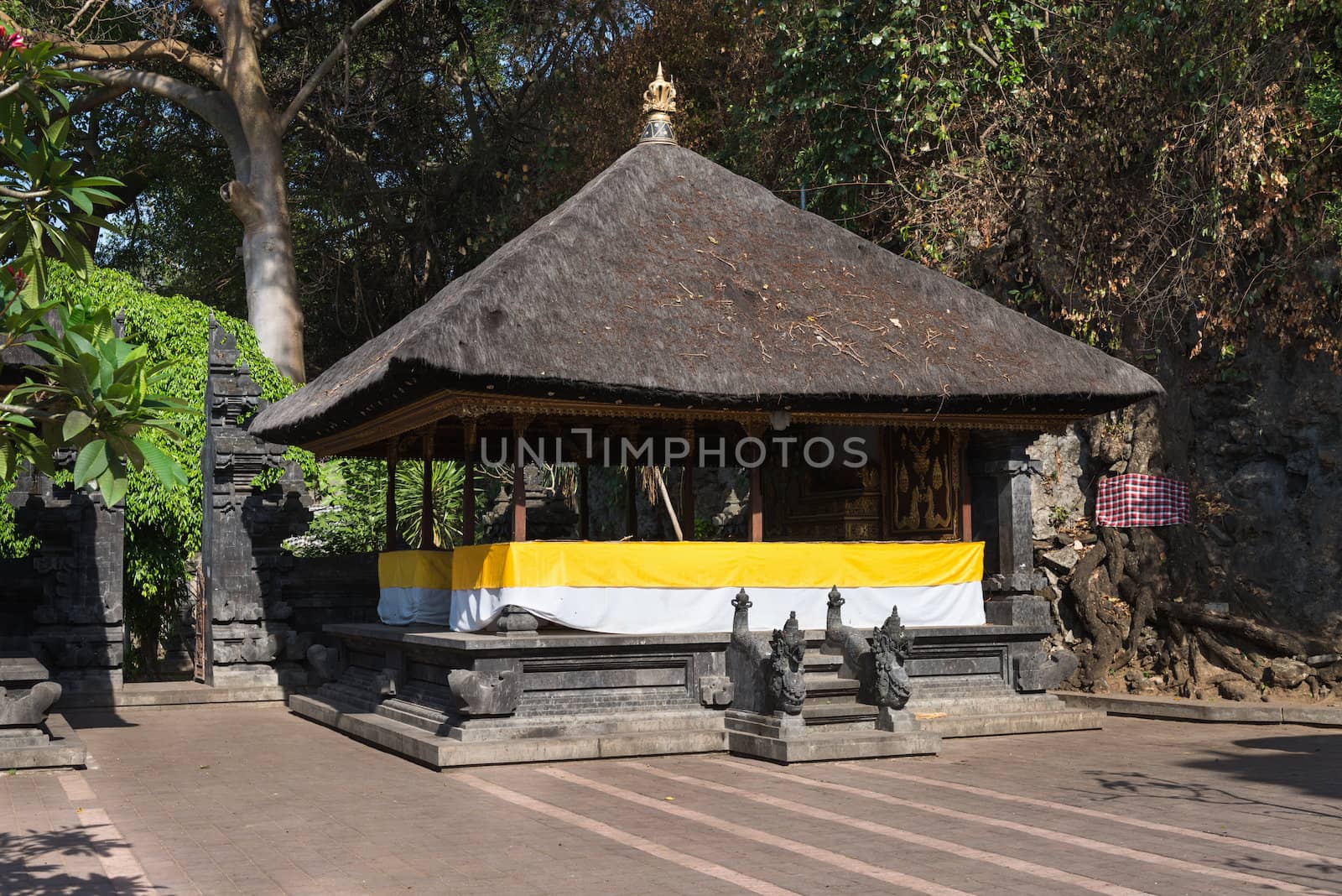 Traditional Balinese pavilion in a temple by iryna_rasko