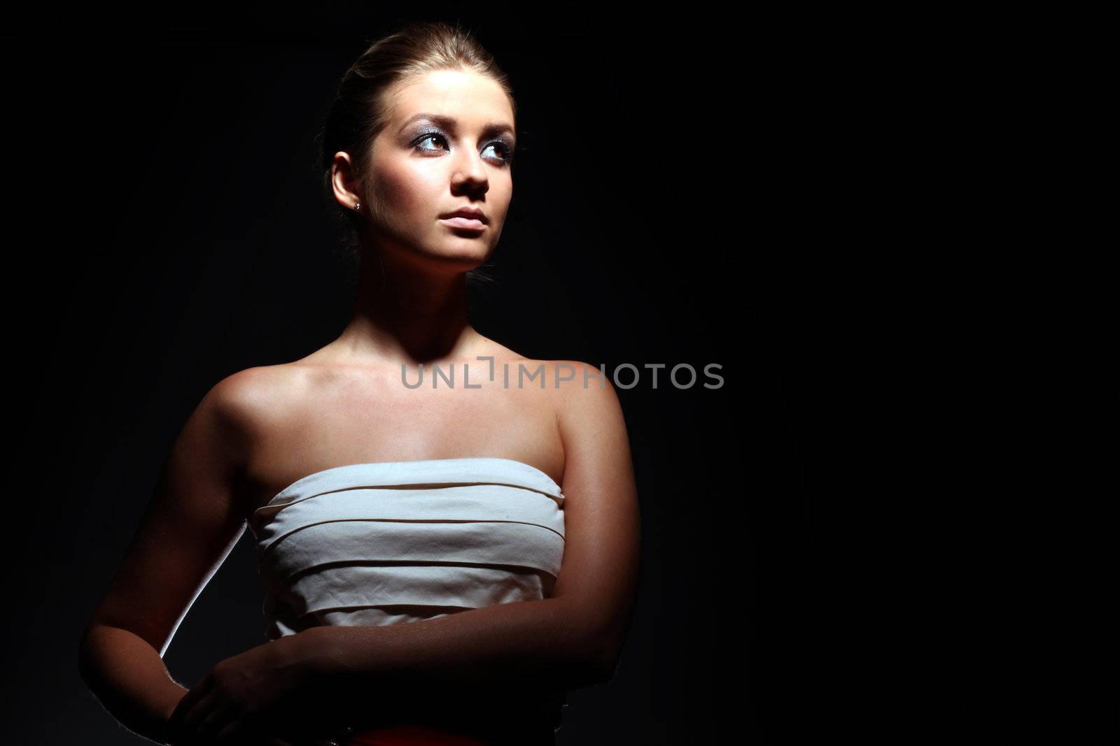 Beauty closeup portrait of beautiful sexy woman model