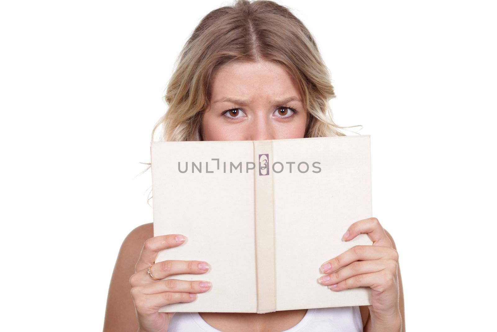 emotion young woman readig book