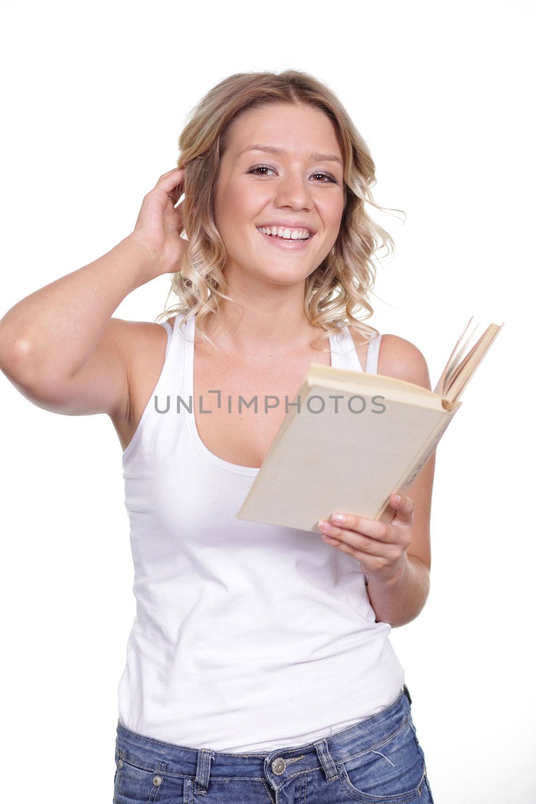 emotion young woman readig book