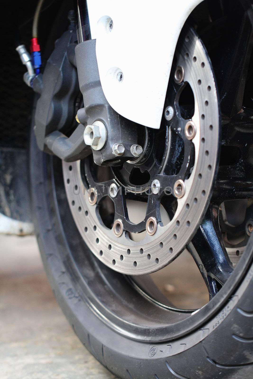 Front wheel brake. Big motorcycle