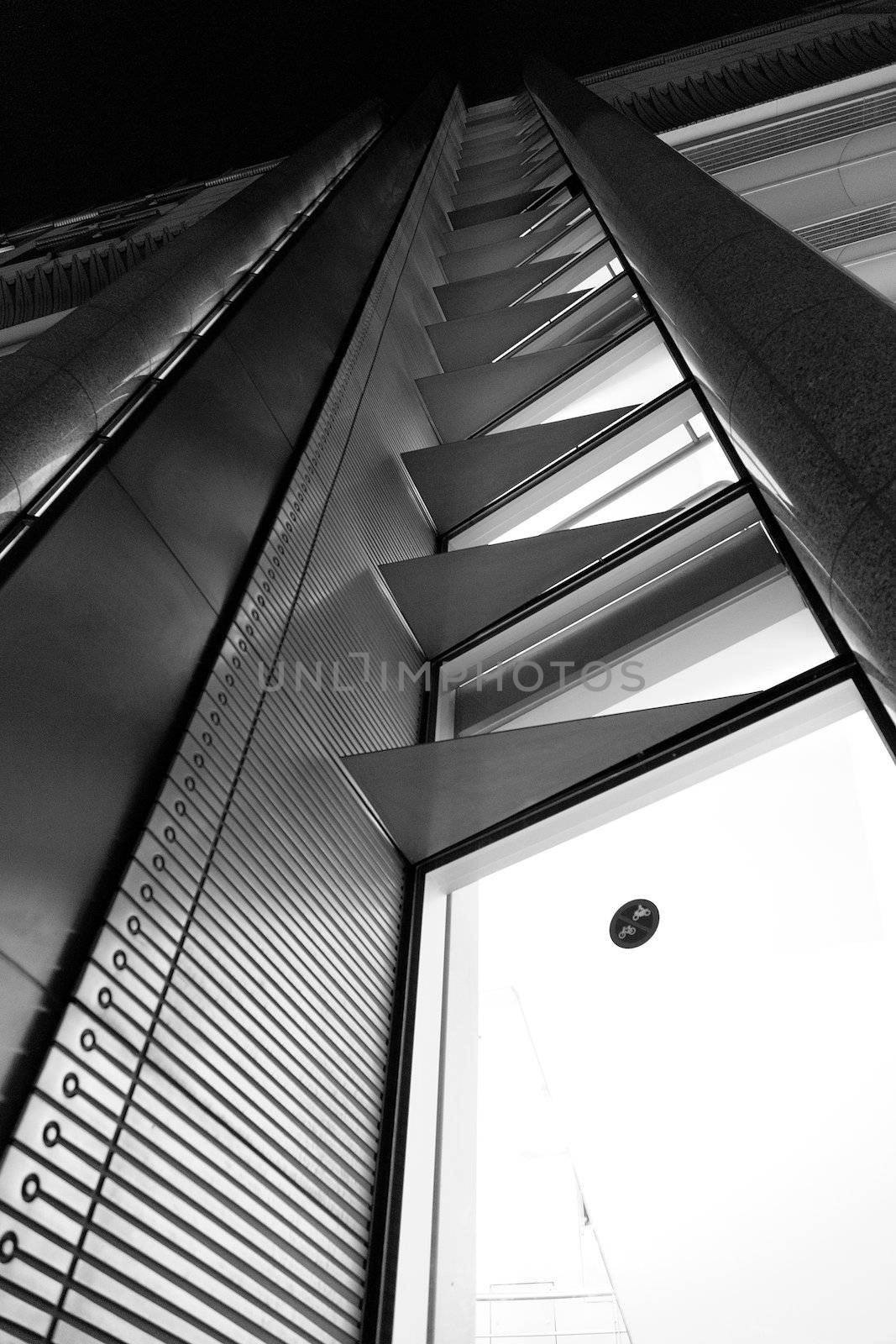 Details of building architecture in the European District of Brussels - Black and White