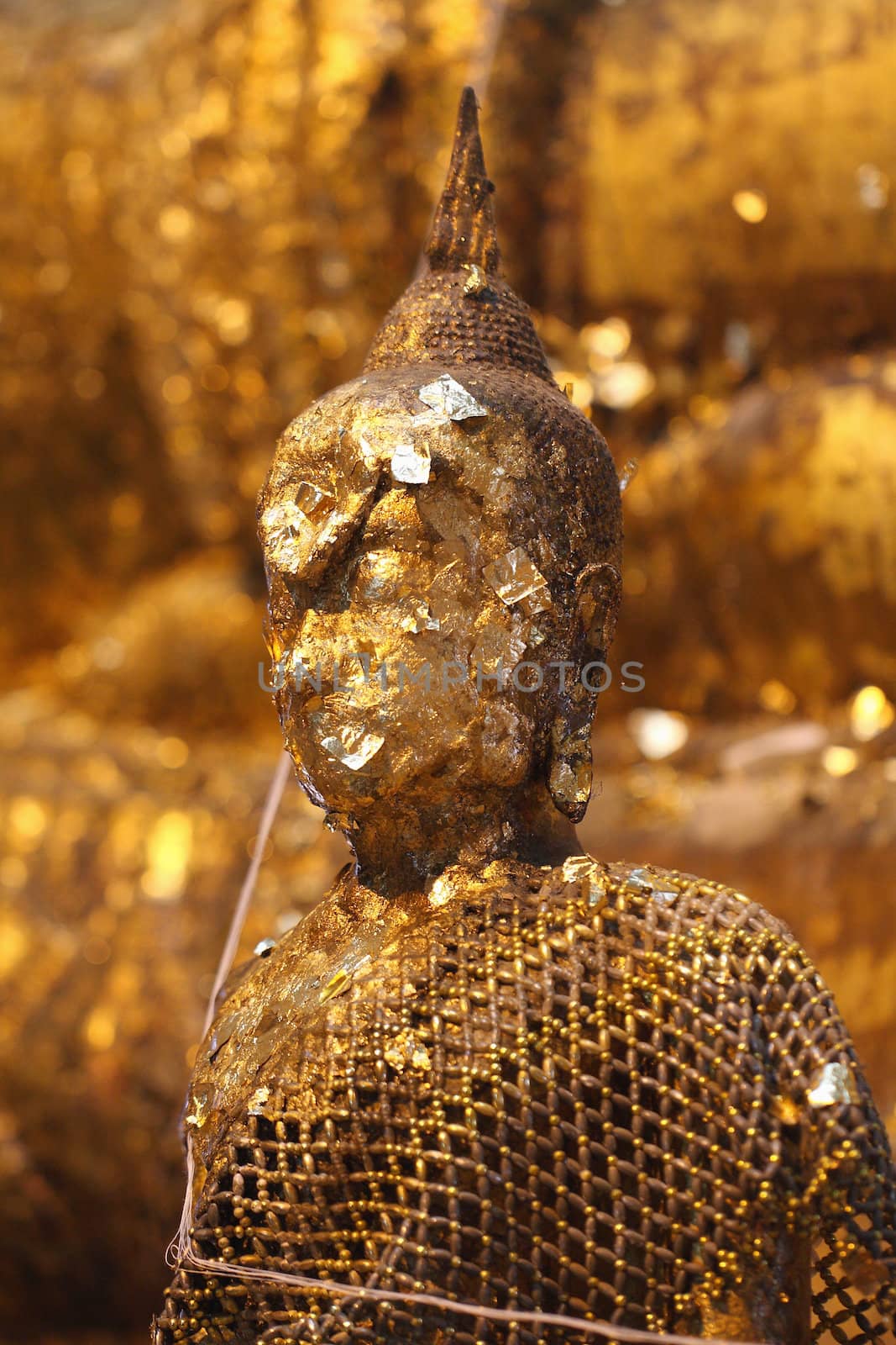 Golden Buddha in the old temple by myrainjom01