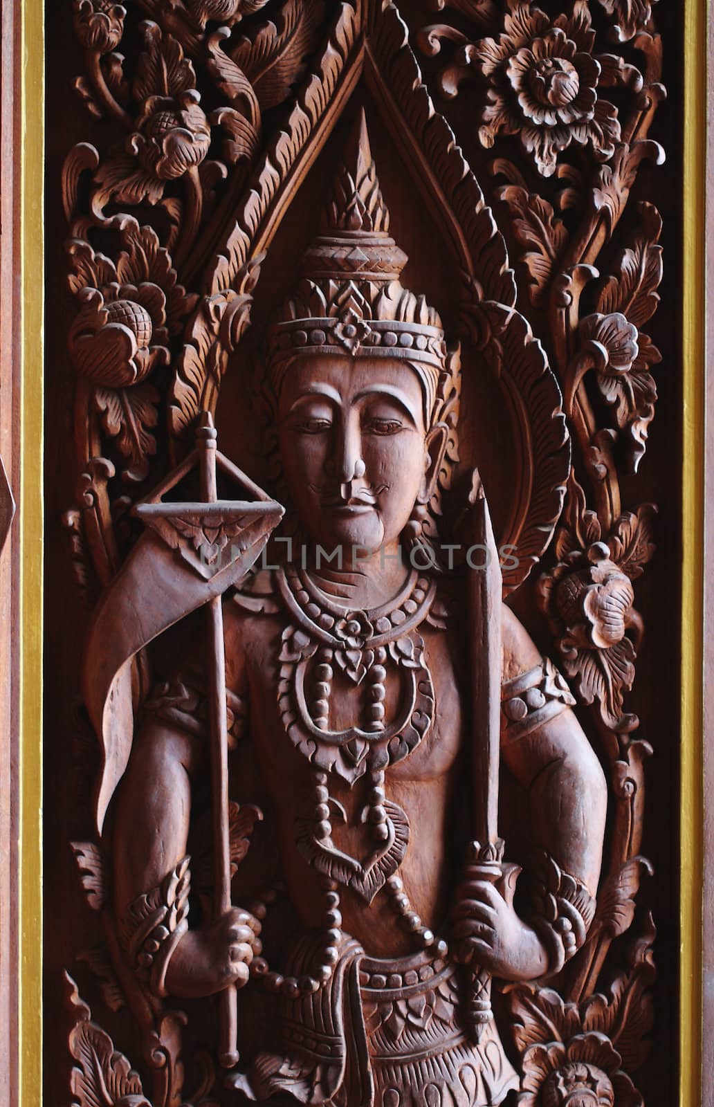 Thailand style sculpture on wood
