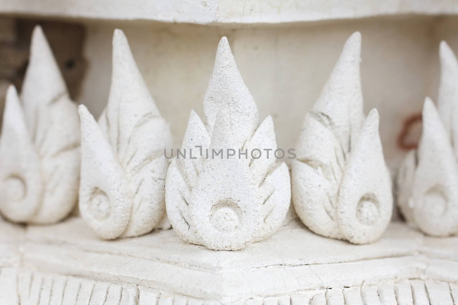 Abstract of Thailand style sculpture on wall  by myrainjom01