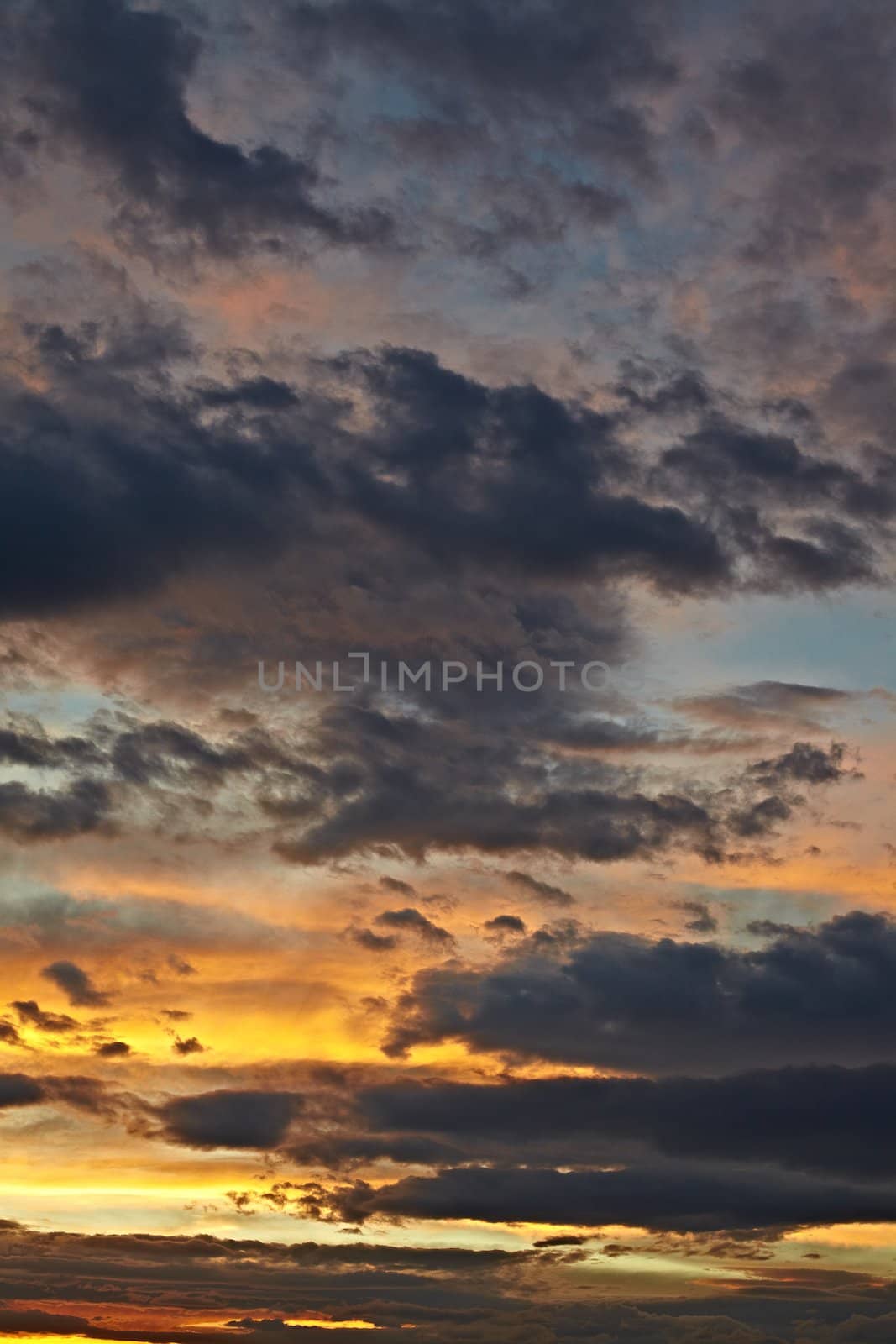 Twilight sky with dark clouds