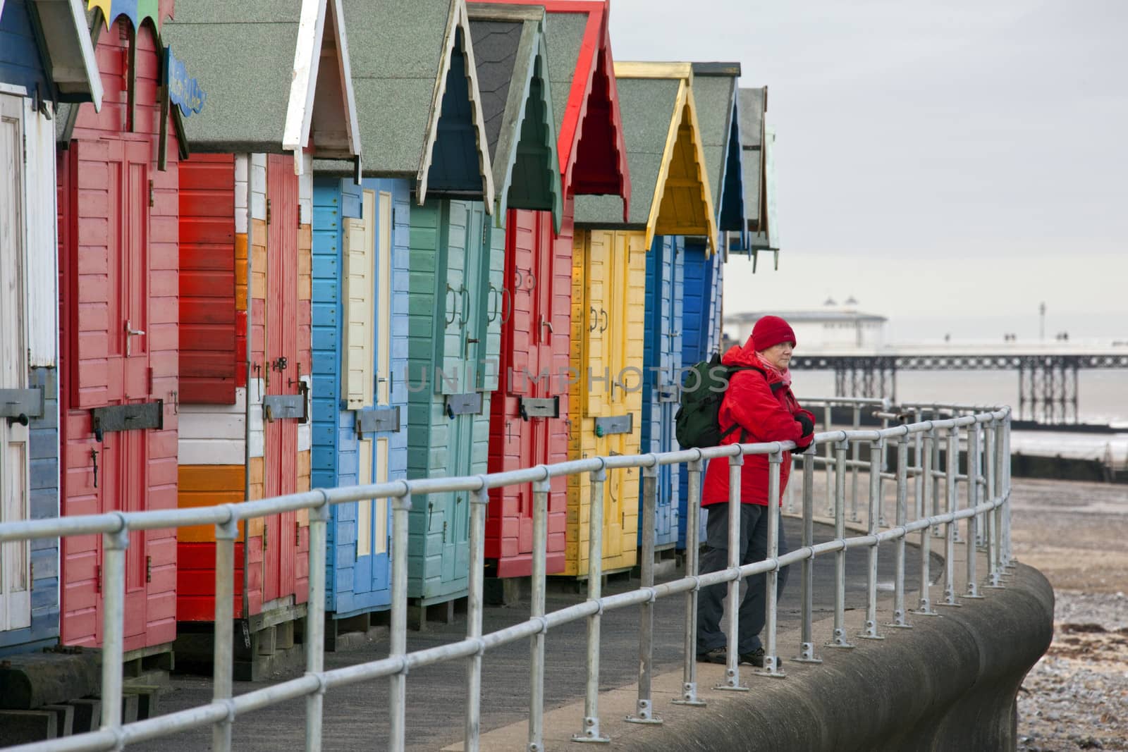 Winter on the seafront at Cromer on the Norfolk coast in southeast England.
