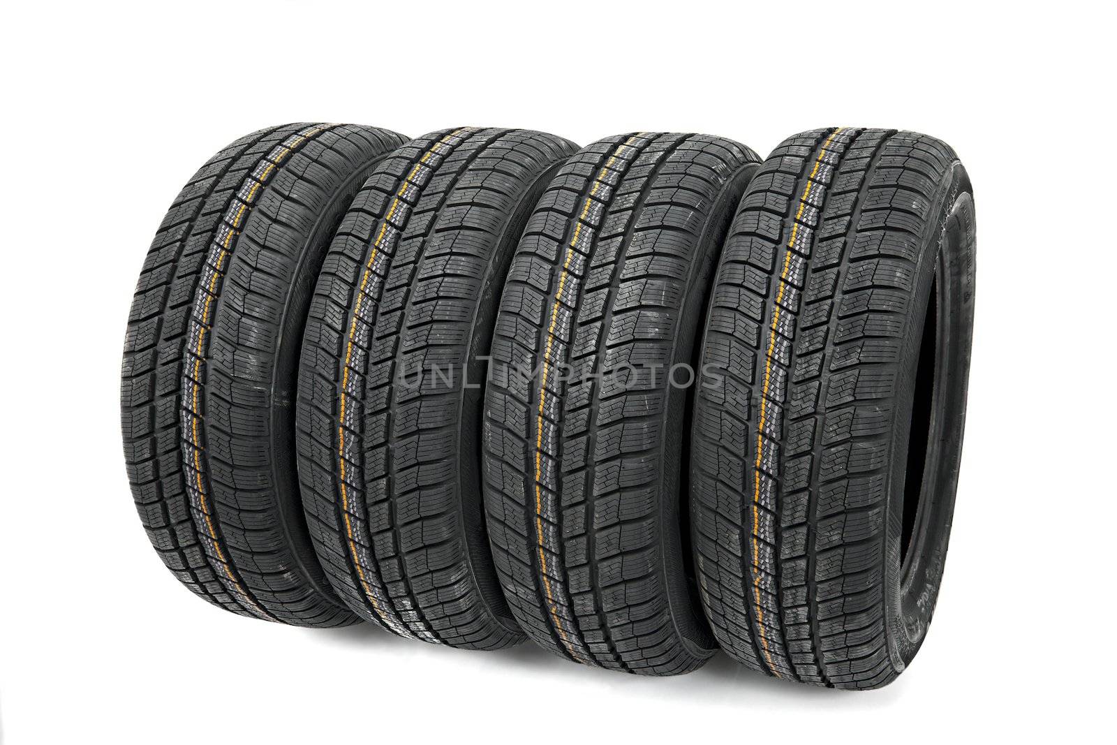 A set of new winter tyres