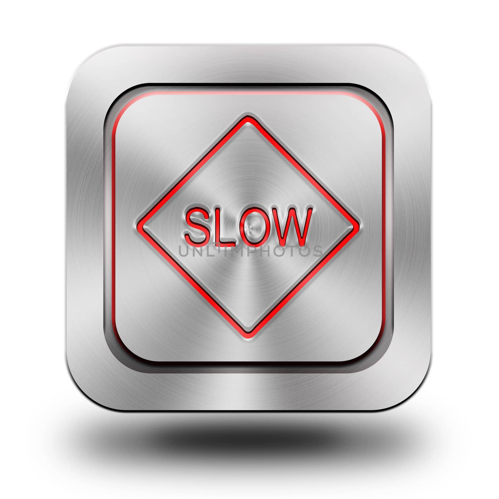 Slow aluminum glossy icon, button, sign by konradkerker