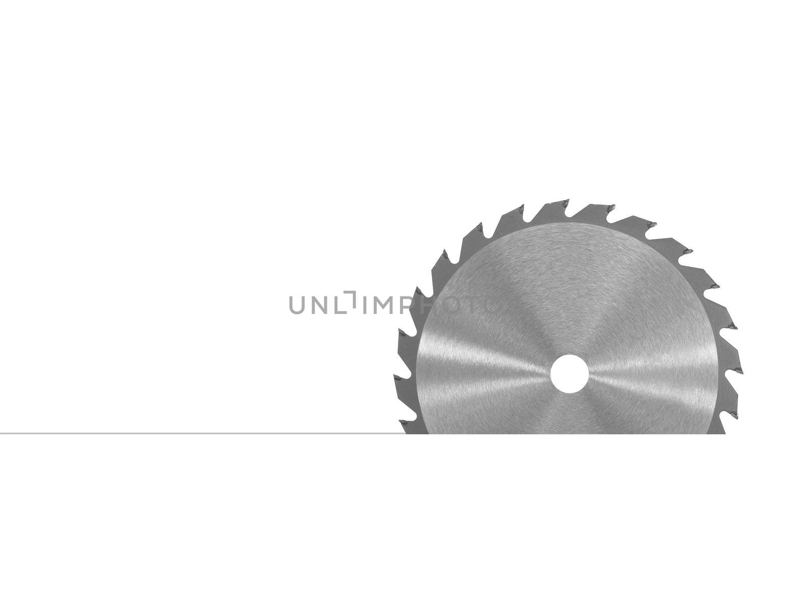 A saw blade isolated against a white background