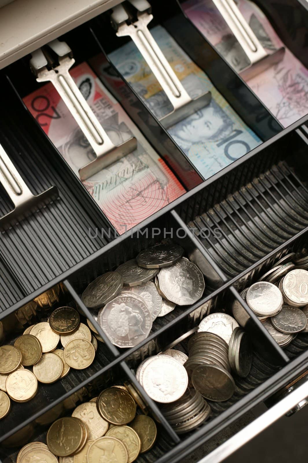 A close up shot of a cash drawer