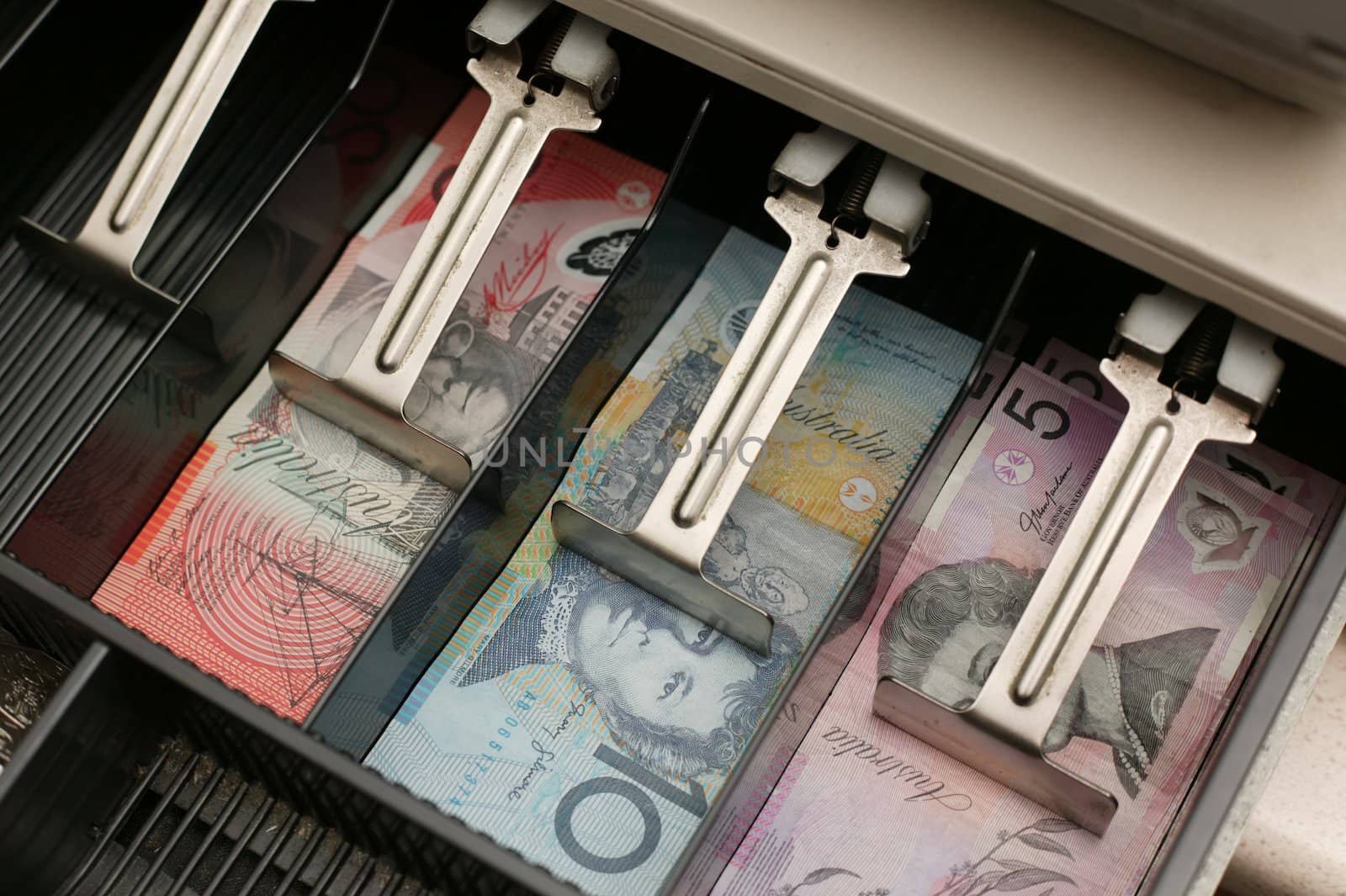 A close up shot of a cash drawer