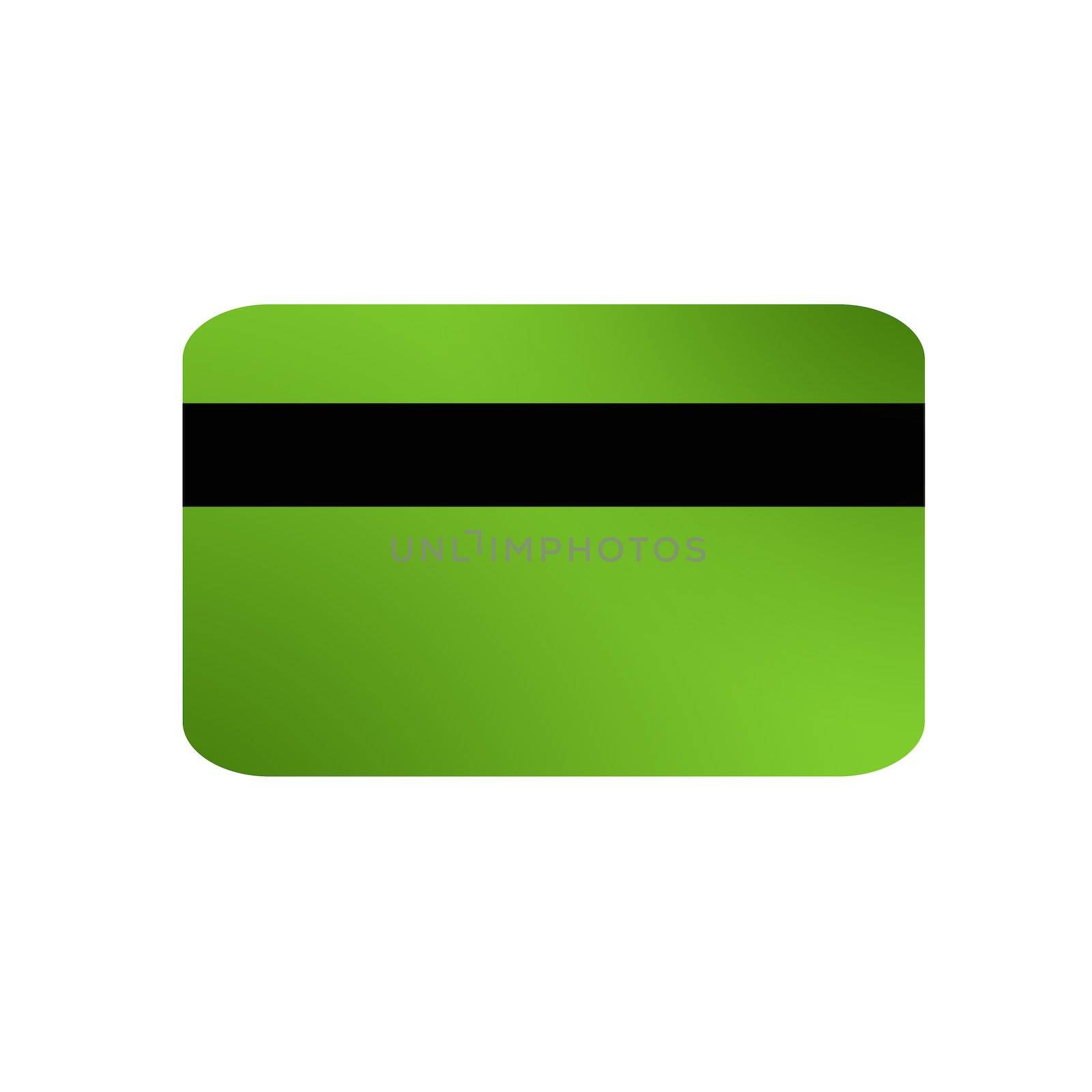 A illustration debit card reverse on a plain background