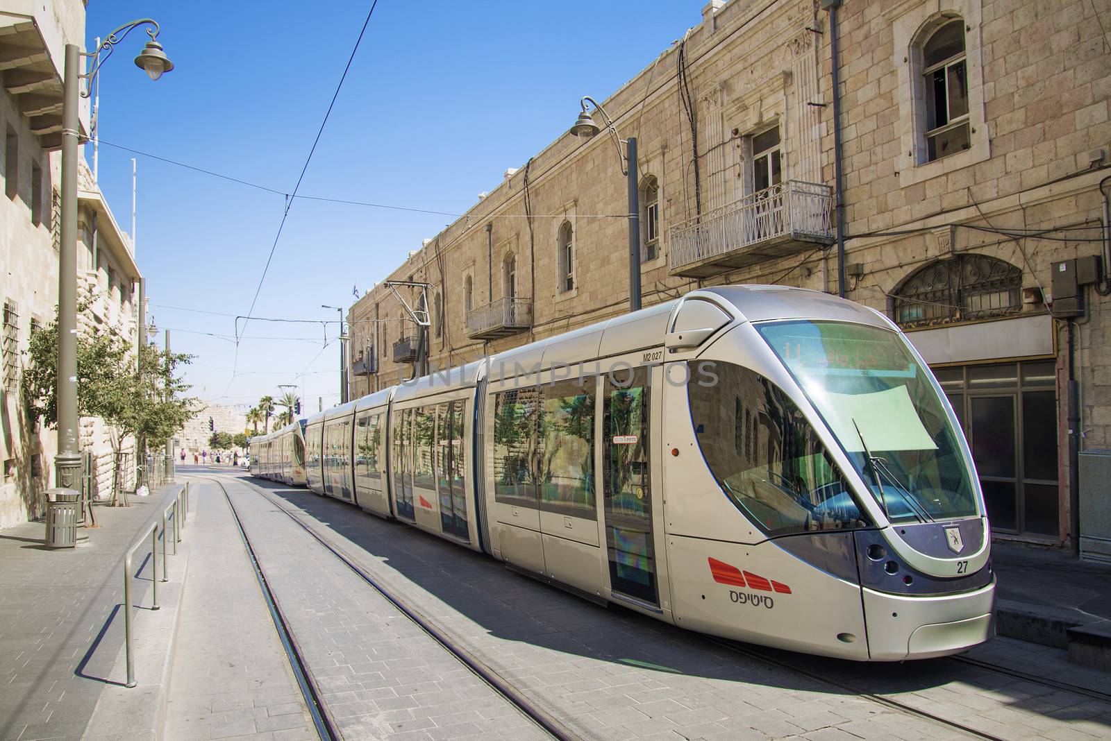 modern tram in jerusalem israel by jackmalipan