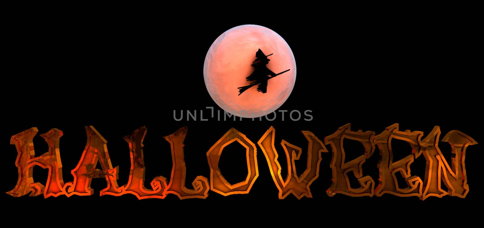 halloween party concept made ​​in 3d isolated on black